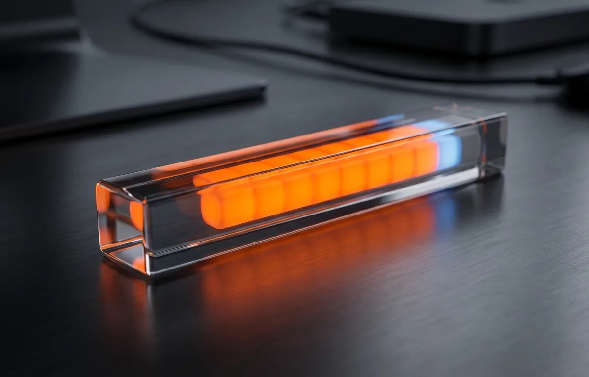 Una barra de almacenamiento minimalista que indica la capacidad de fotos frente a los datos del sistema en un iPhone de 256GB