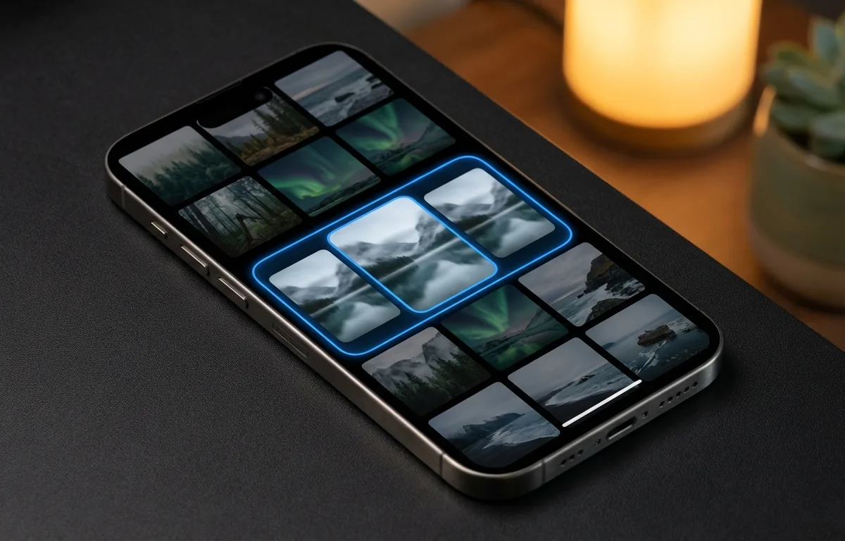 App interface showing the detection and selection of duplicate burst photos